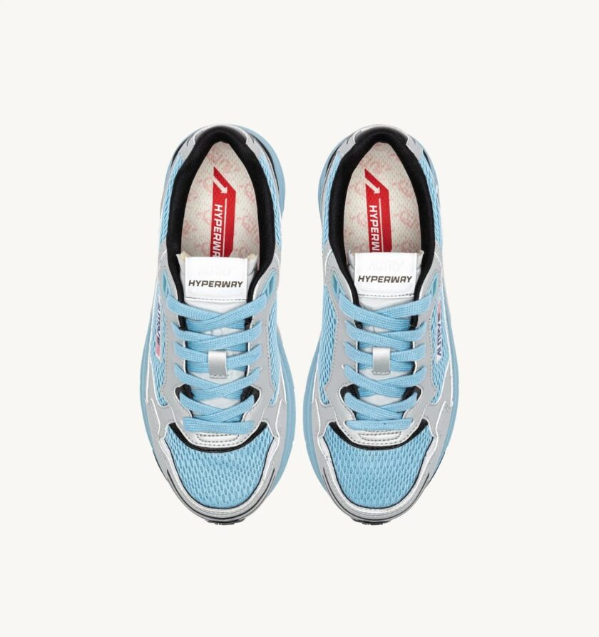 ZAPATILLAS HYPERWAY DE PIEL SINTÉTICA Y MALLA BLANCO, PLATA Y AZUL Autry - Imagen 2