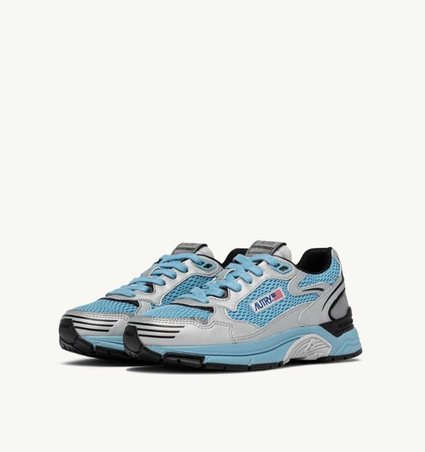 ZAPATILLAS HYPERWAY DE PIEL SINTÉTICA Y MALLA BLANCO, PLATA Y AZUL Autry - Imagen 3