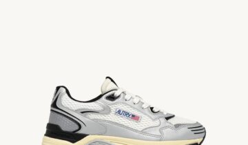 ZAPATILLAS HYPERWAY DE PIEL SINTÉTICA Y MALLA BLANCO, PLATA Y NEGRO Autry