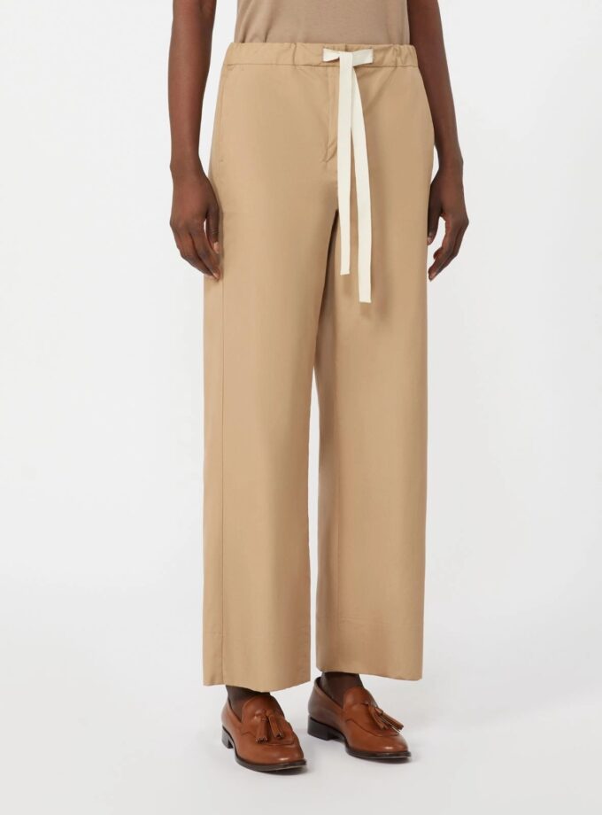 'S MAX MARA
Pantalón de algodón con ceñidor - Desierto