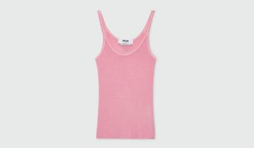 Top de viscosa acanalado rosa MSGM