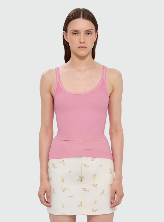 Top de viscosa acanalado rosa MSGM