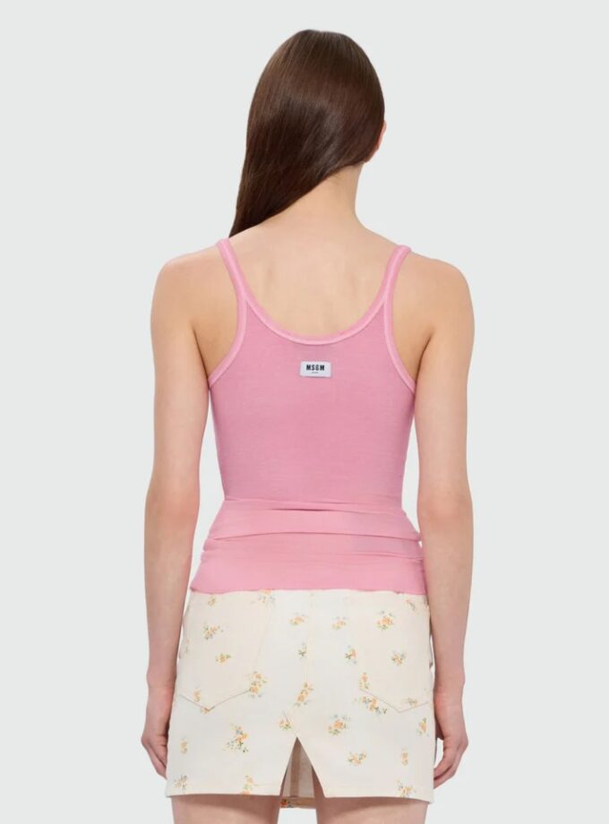 Top de viscosa acanalado rosa MSGM