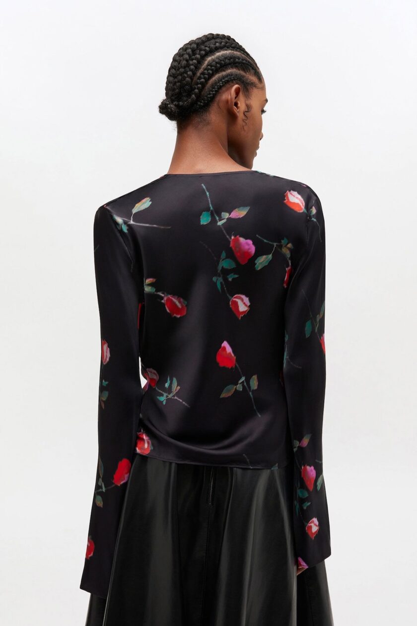 BLUSA DE SATÉN ESTAMPADA GANNI - Imagen 3