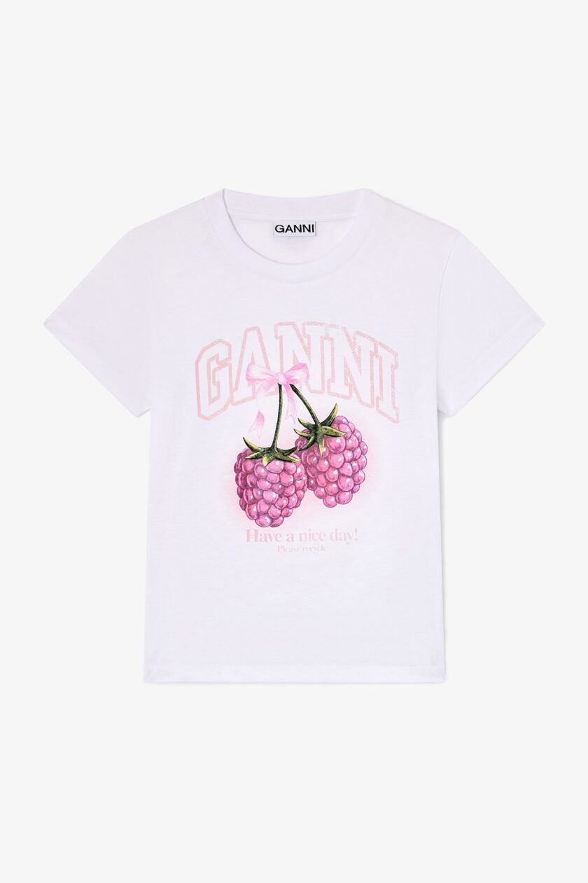 Baby Fit T-shirt with Raspberry GANNI - Imagen 2