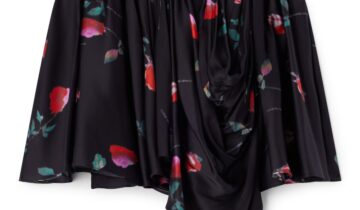 FALDA DE SATEN ESTAMPADA GANNI