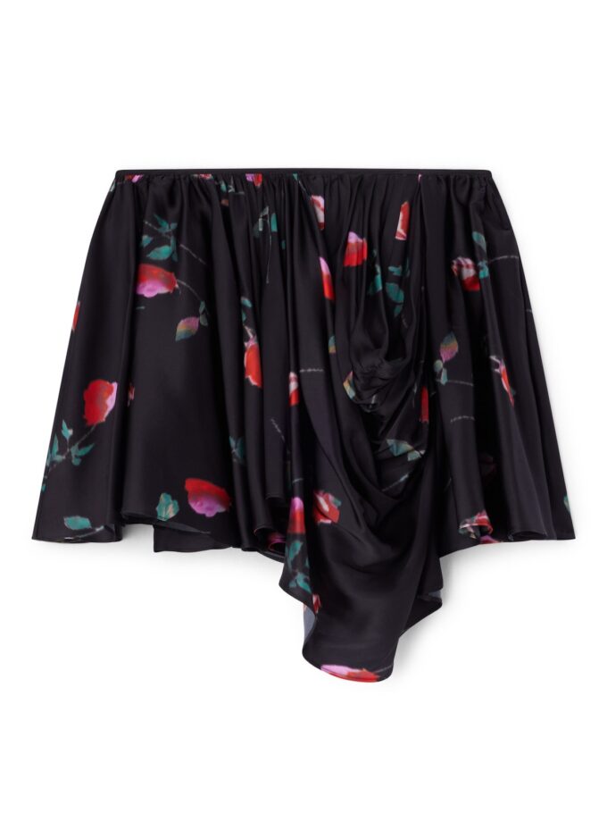 FALDA DE SATEN ESTAMPADA GANNI