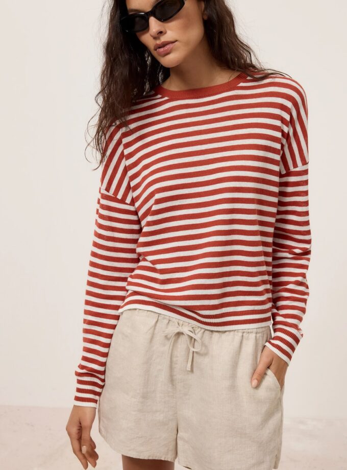 Jersey de rayas de lino y algodón. CLOSED