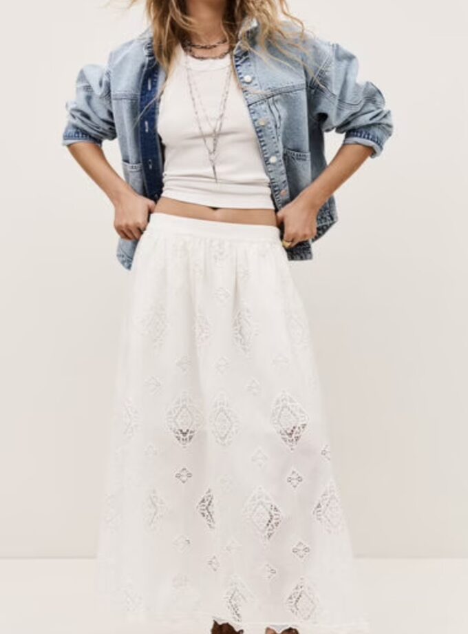 FALDA COLOR BLANCO BA&SH