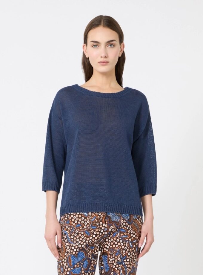 Jersey oversize de hilo de lino - AZUL MARINO WEEKEND MAX MARA