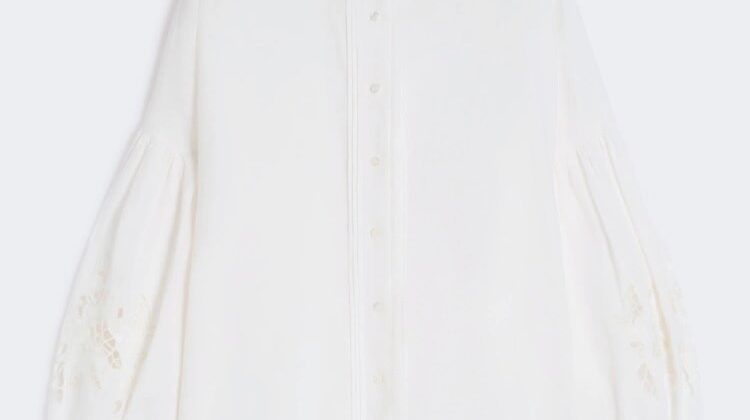Camisa con cuello mao en tela de lino – Blanco WEEKEND MAX MARA