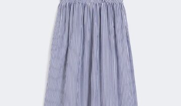 Vestido evasé de popelina de algodón – Azul WEEKEND MAX MARA