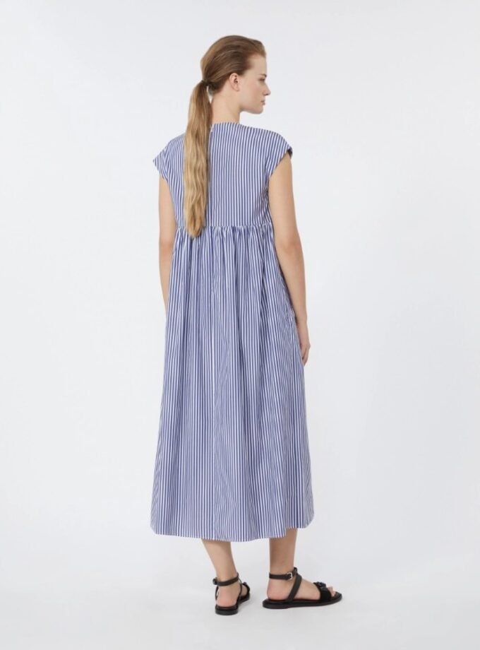 Vestido evasé de popelina de algodón - Azul WEEKEND MAX MARA