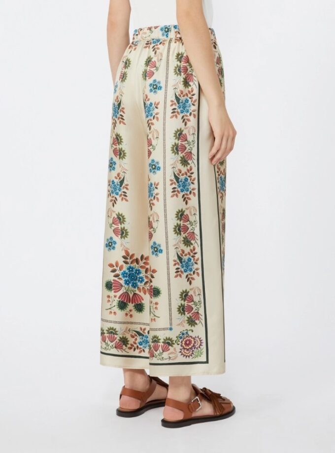 Pantalón en sarga de seda estampada - Marfil WEEKEND MAX MARA