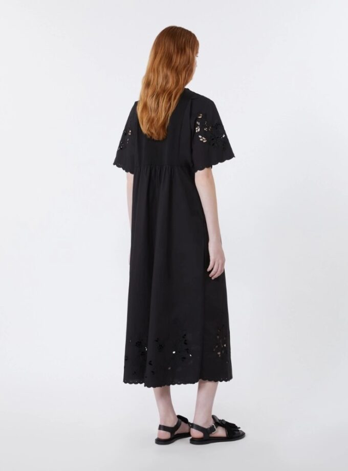 Vestido de popelina y punto de algodón - NEGRO WEEKEND MAX MARA