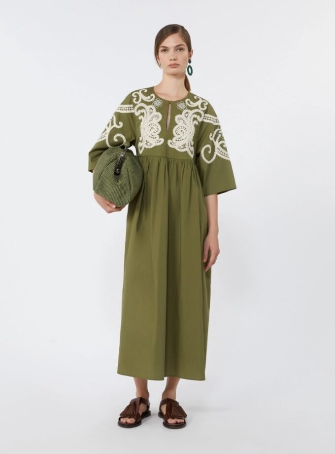 Vestido de popelina de algodón suave - KAKI WEEKEND MAX MARA