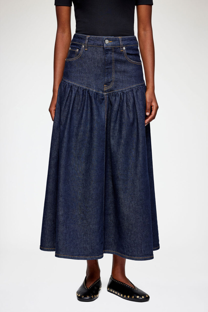 Skirt in Stretch Denim
Falda en denim elástico GANNI