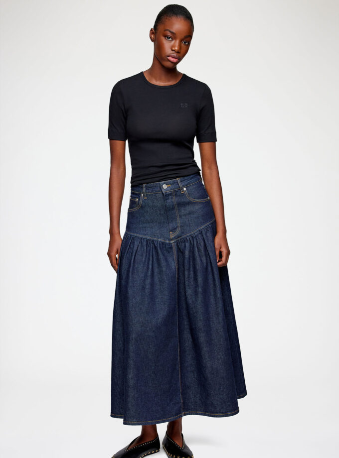 Skirt in Stretch Denim
Falda en denim elástico GANNI