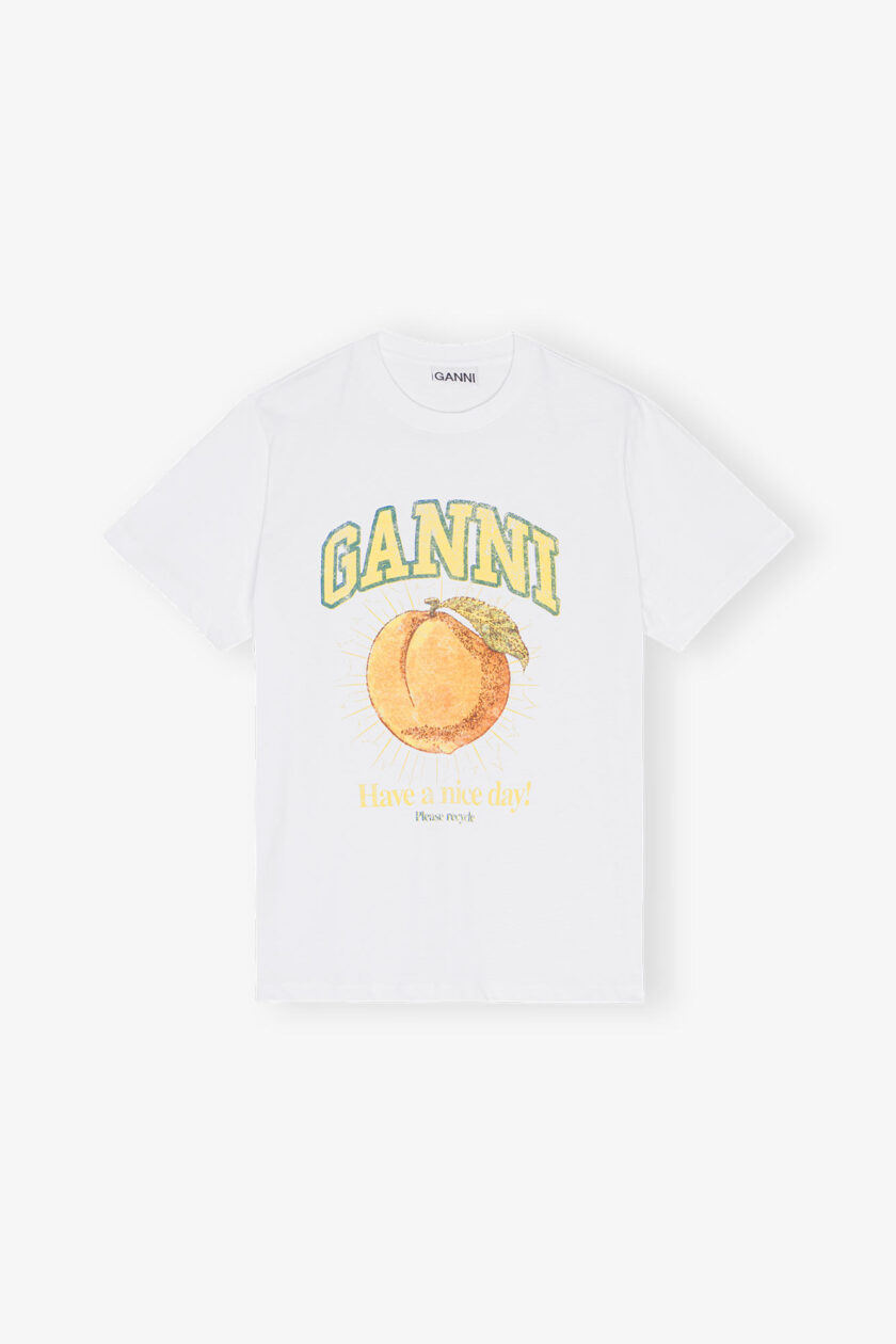 Camiseta relajada color melocotón GANNI