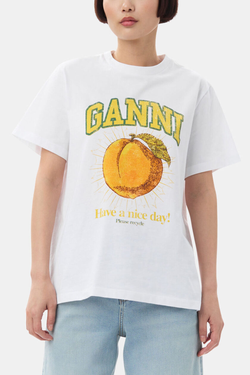 Camiseta relajada color melocotón GANNI - Imagen 2