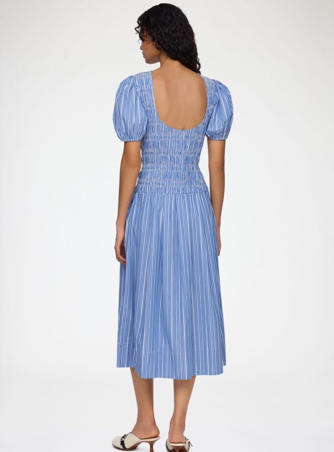 Vestido de algodón fruncido GANNI