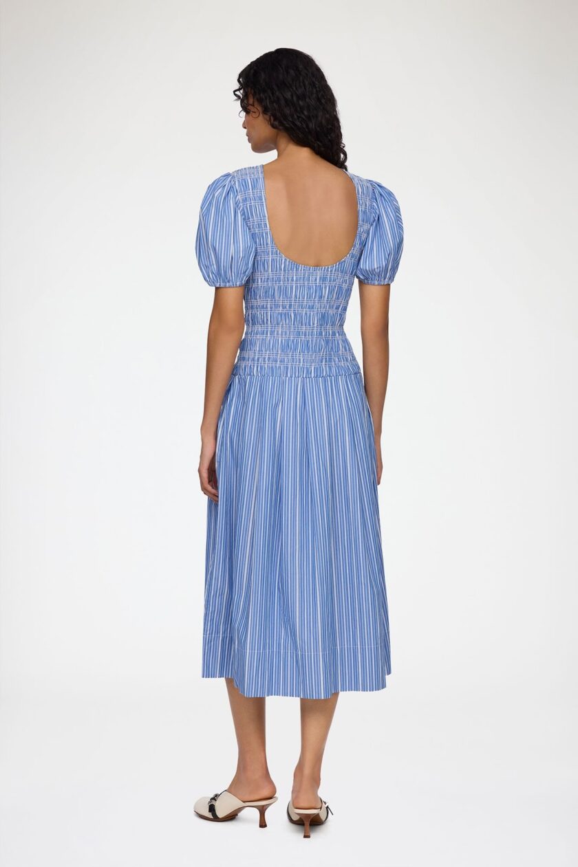 Vestido de algodón fruncido GANNI - Imagen 3