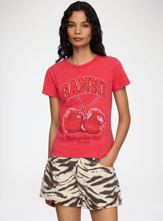Baby Fit Future T-shirt with Cherry GANNI